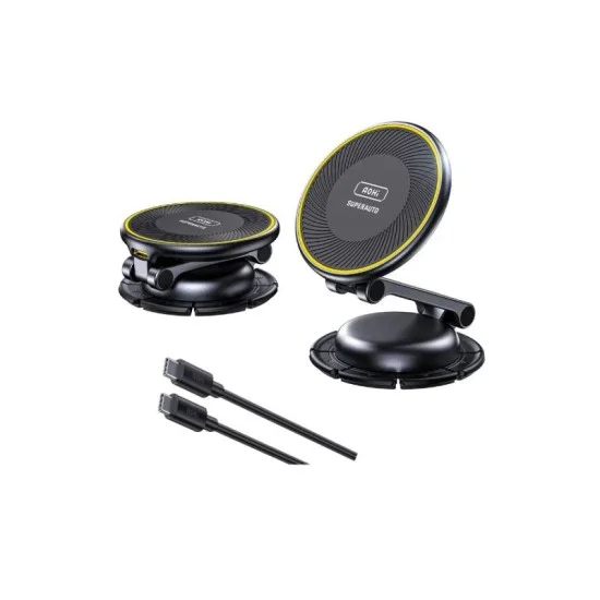 Aohi superauto foldable 360&deg; magnetic wireless car charger with 3.3ft c-c cable (only sold in us) _ black